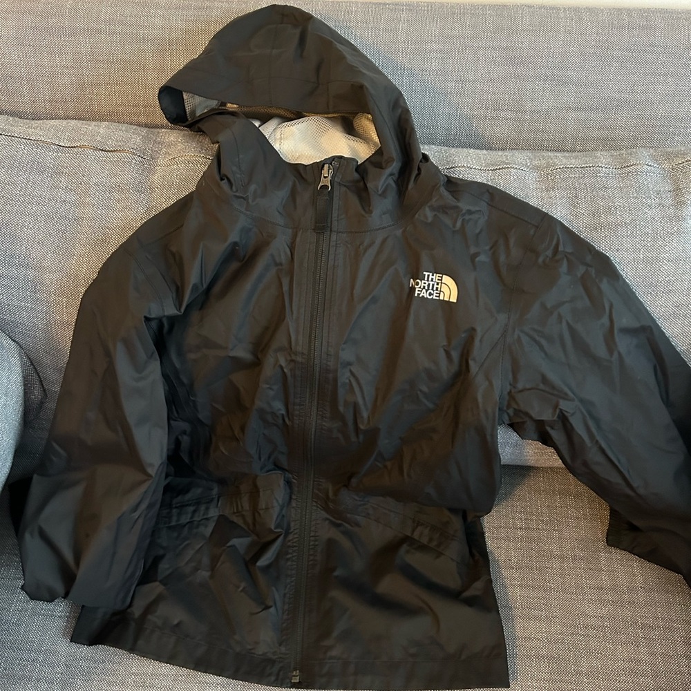 THE NORTH FACE Girls Black Hooded Rain Dry Vent Large (14-16) EUC